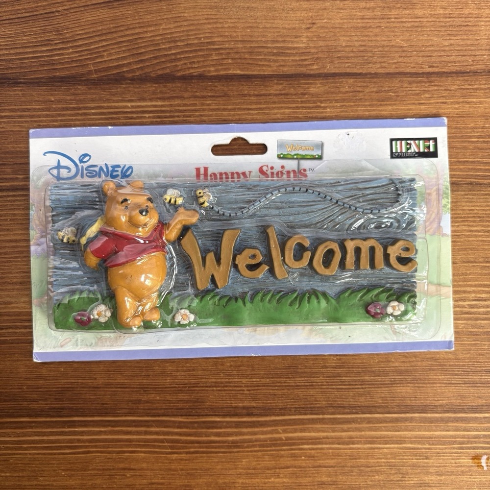 Disney Winnie the Pooh Welcome Wall Plaque Sign New Sealed Happy Signs